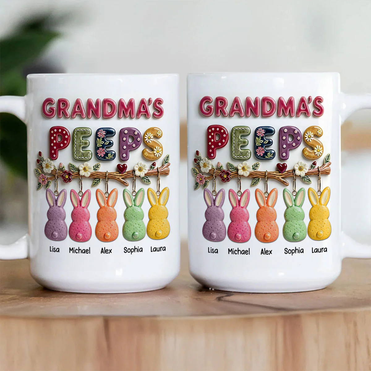 Grandma's Peeps Easter - Personalized Ceramic Coffee Mug - Image 3