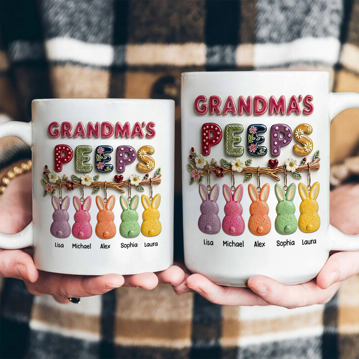 Grandma's Peeps Easter - Personalized Ceramic Coffee Mug - Image 4