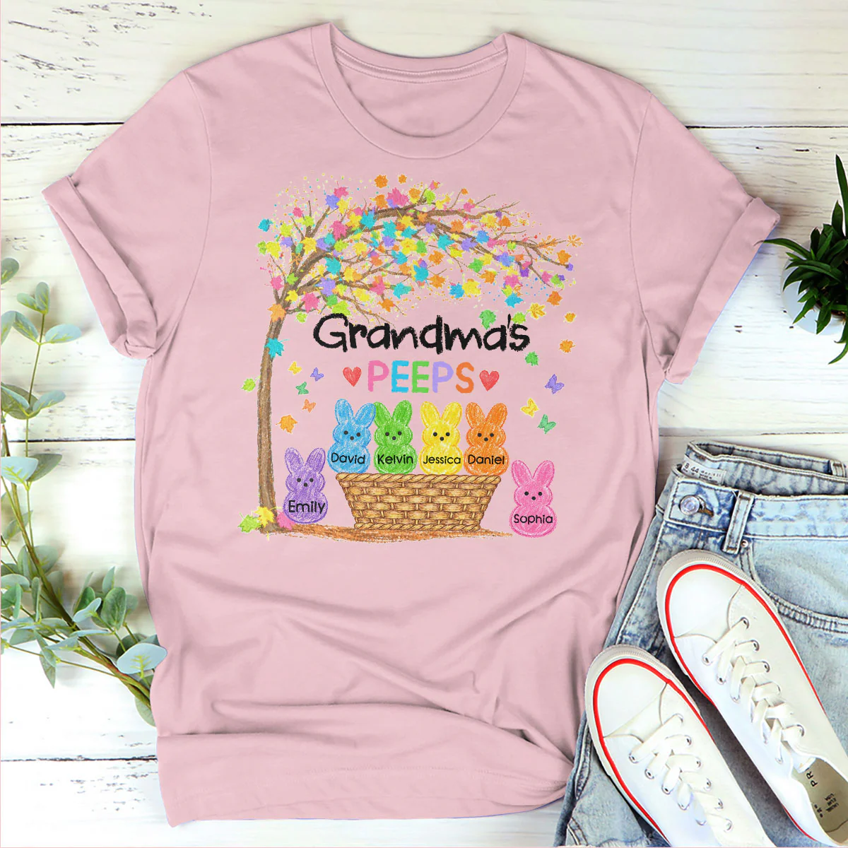 Grandma's Peeps - Personalized 2D Unisex T-shirt - Image 4