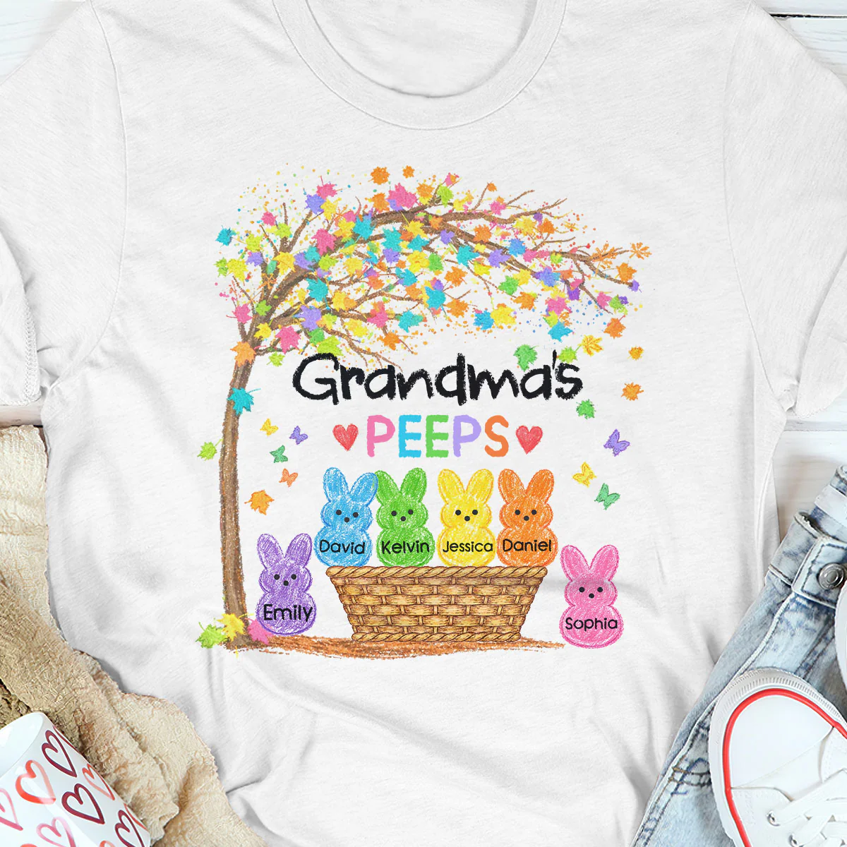Grandma's Peeps - Personalized 2D Unisex T-shirt - Image 5