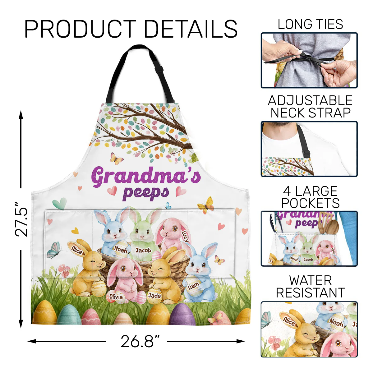 Grandma's Peeps - Personalized Apron With Packet - Image 5