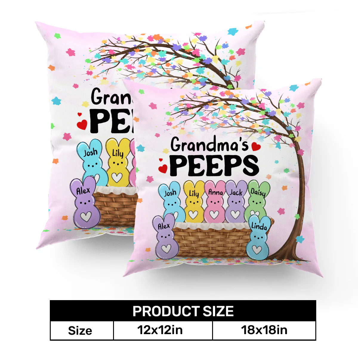 Grandma's Peeps - Personalized Crystal Velvet Pillow - Image 4