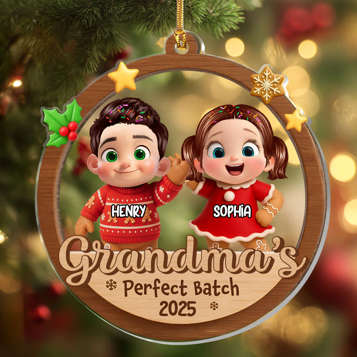 Grandma's Perfect Batch - Personalized 1-Layer Acrylic Ornament - Image 4