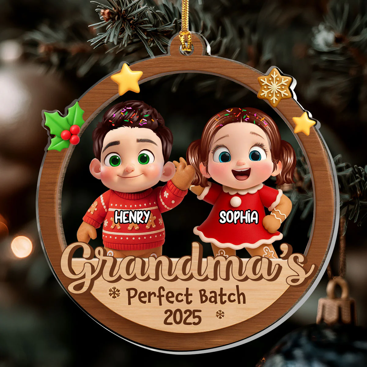 Grandma's Perfect Batch - Personalized 1-Layer Acrylic Ornament - Image 6