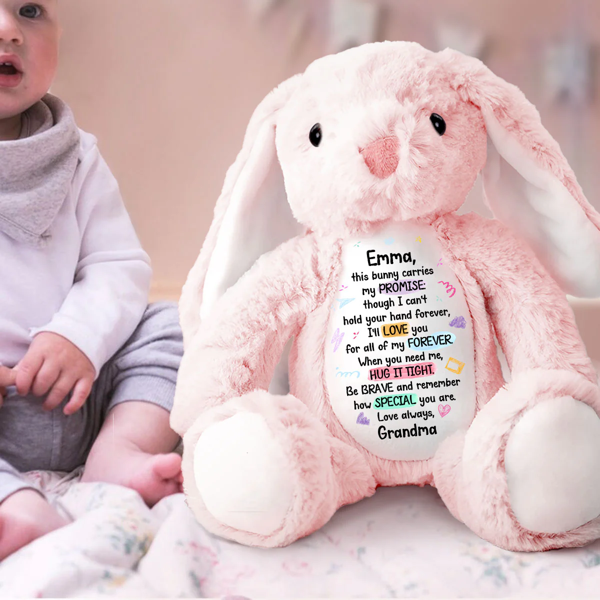 Grandma's Promise - Personalized Stuffed Bunny - Image 3