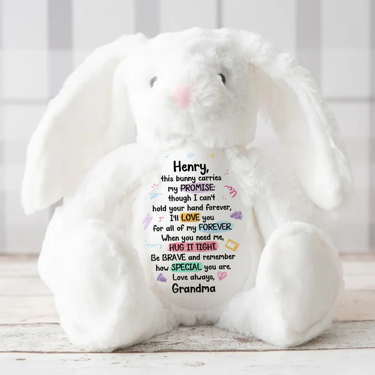 Grandma's Promise - Personalized Stuffed Bunny - Image 4