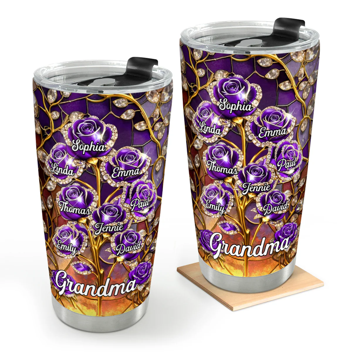 Grandma's Rose Garden - Personalized Stainless Steel Tumbler