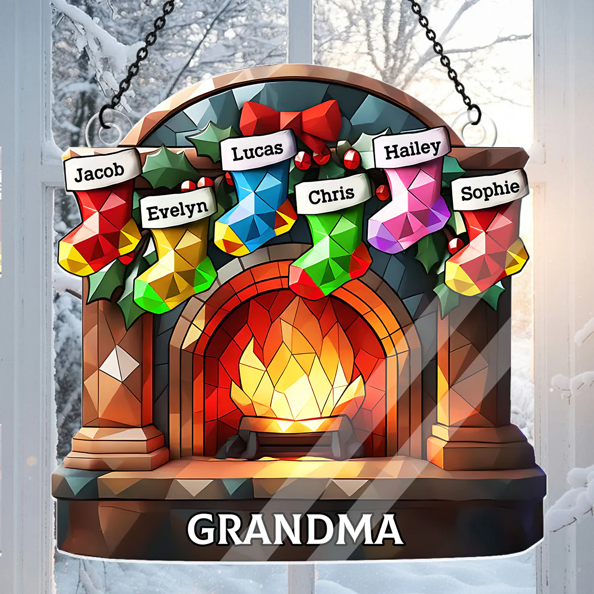 Grandma's Warmness - Personalized Acrylic Suncatcher