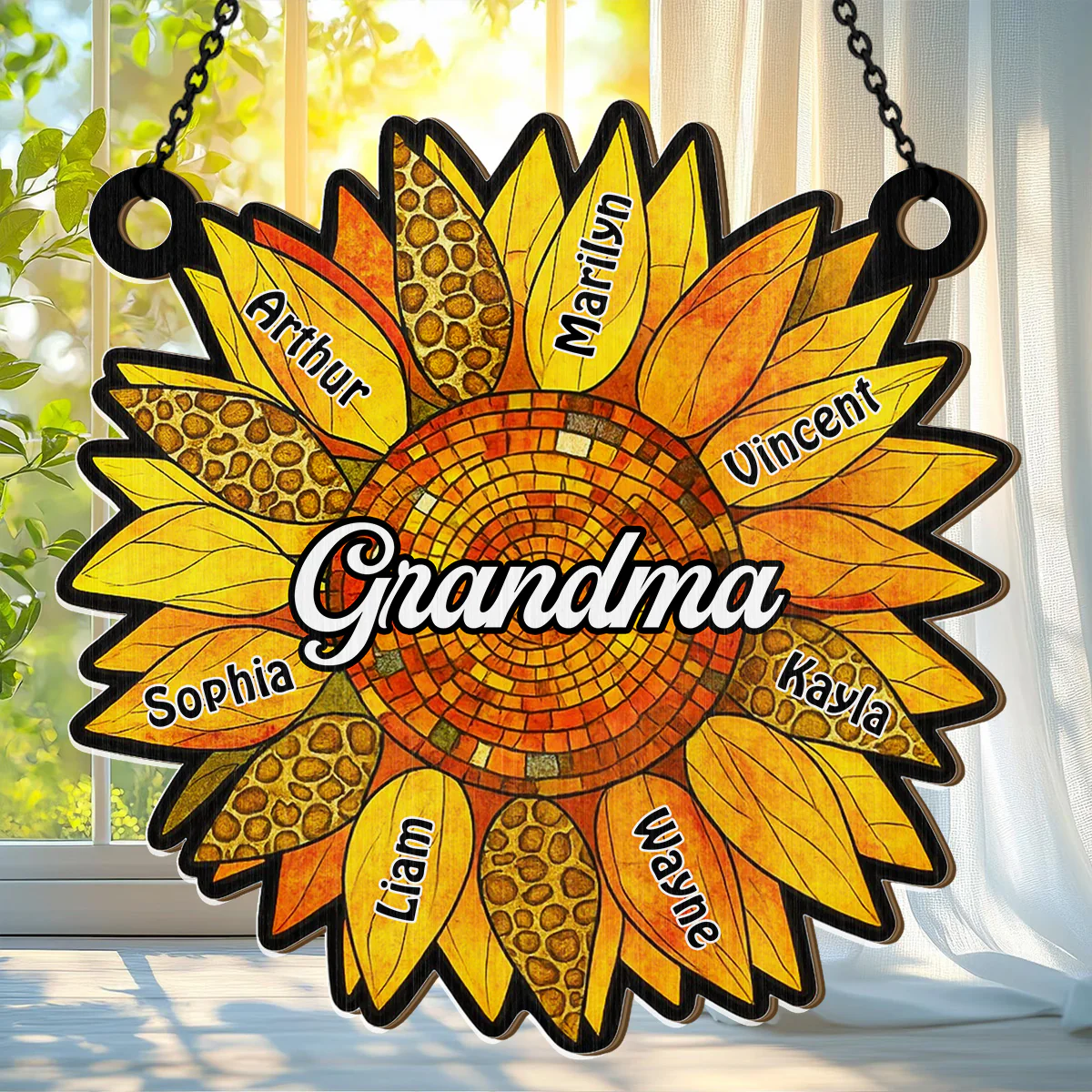 Grandma Sunflower - Personalized Window Hanging Suncatcher
