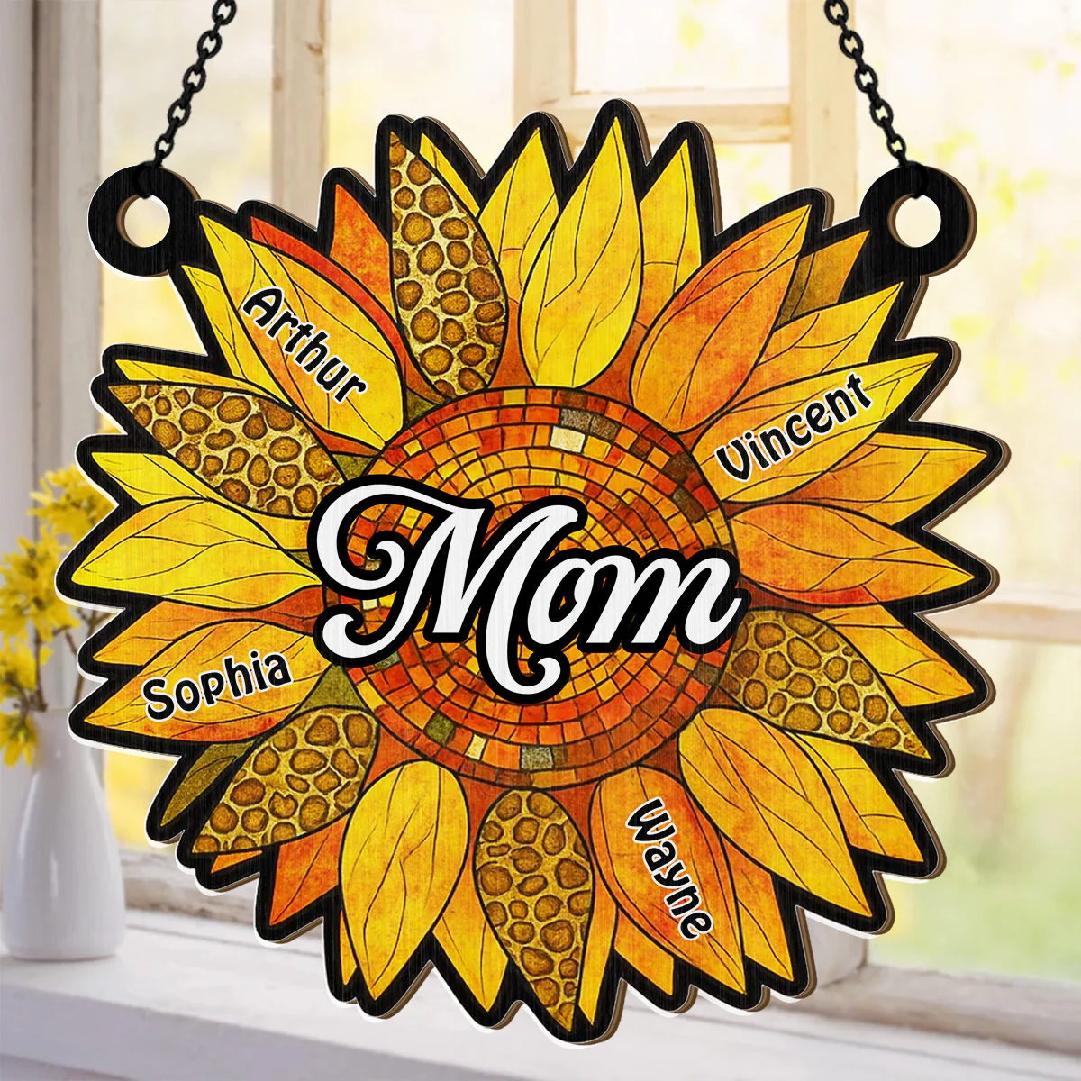 Grandma Sunflower - Personalized Window Hanging Suncatcher - Image 4