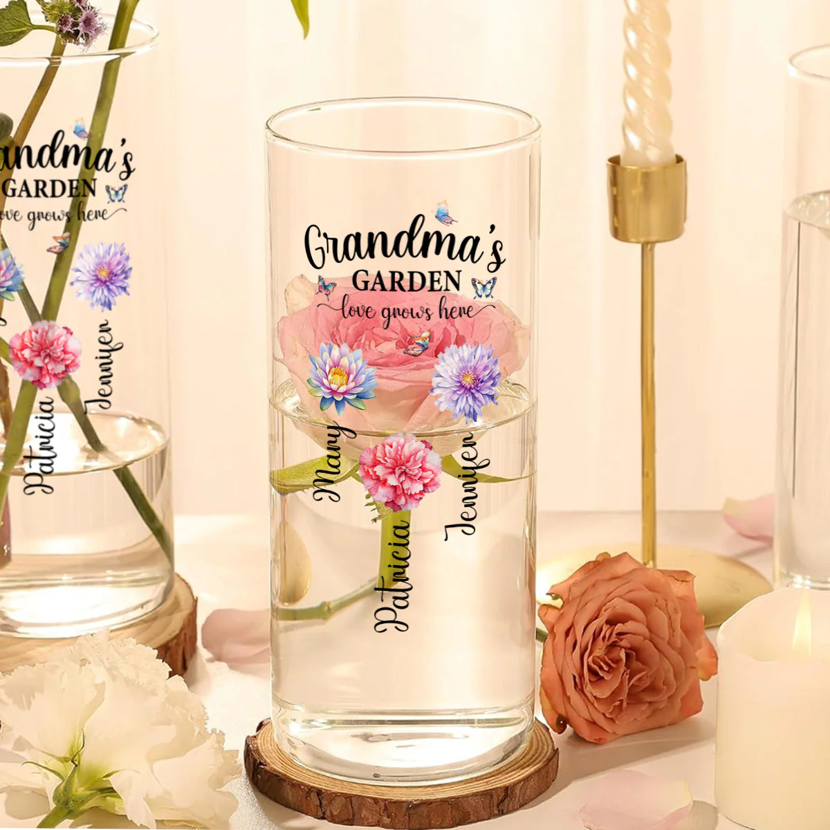 Grandma's Garden - Personalized Glass Vase - Image 3