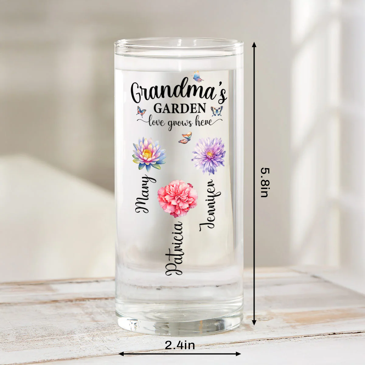 Grandma's Garden - Personalized Glass Vase - Image 6