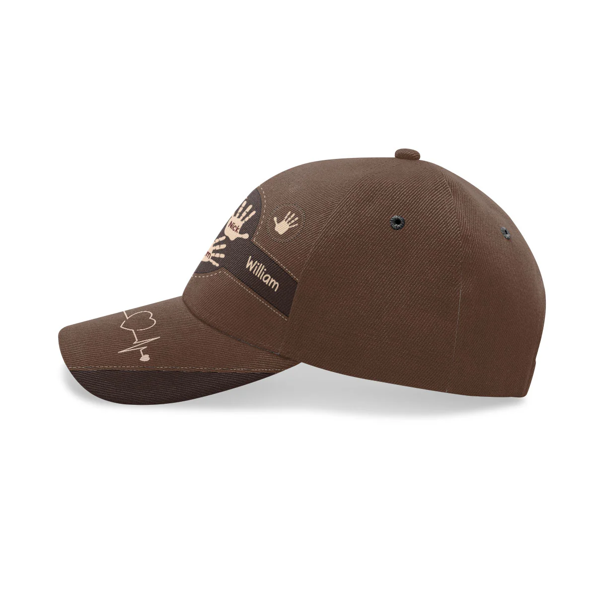 Grandpa Dad Kids Handprints - Personalized Classic Cap - Image 3