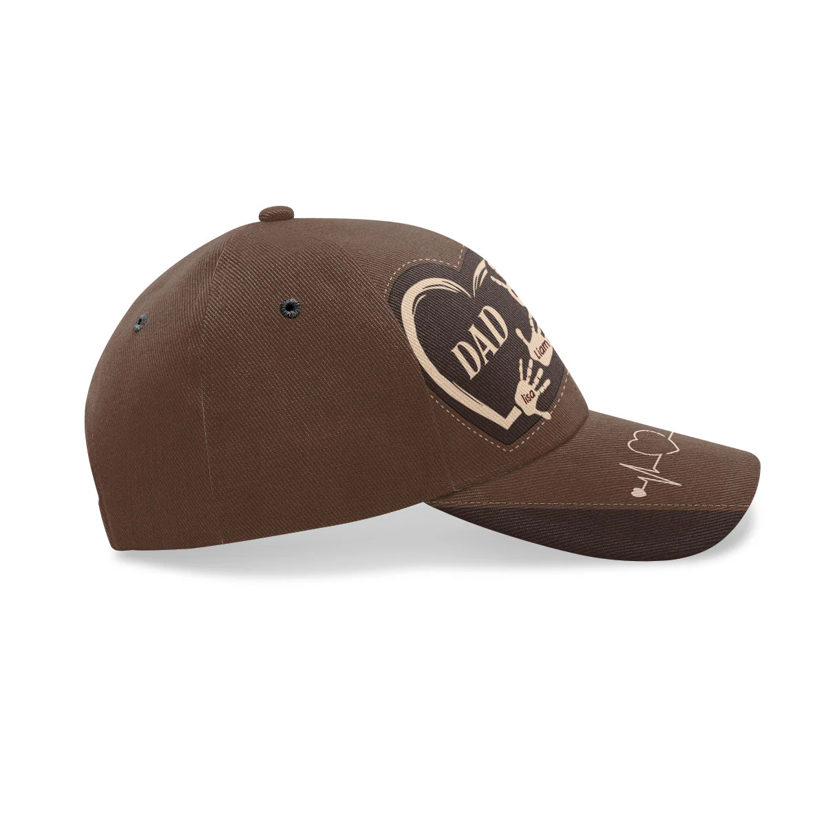 Grandpa Dad Kids Handprints - Personalized Classic Cap - Image 4