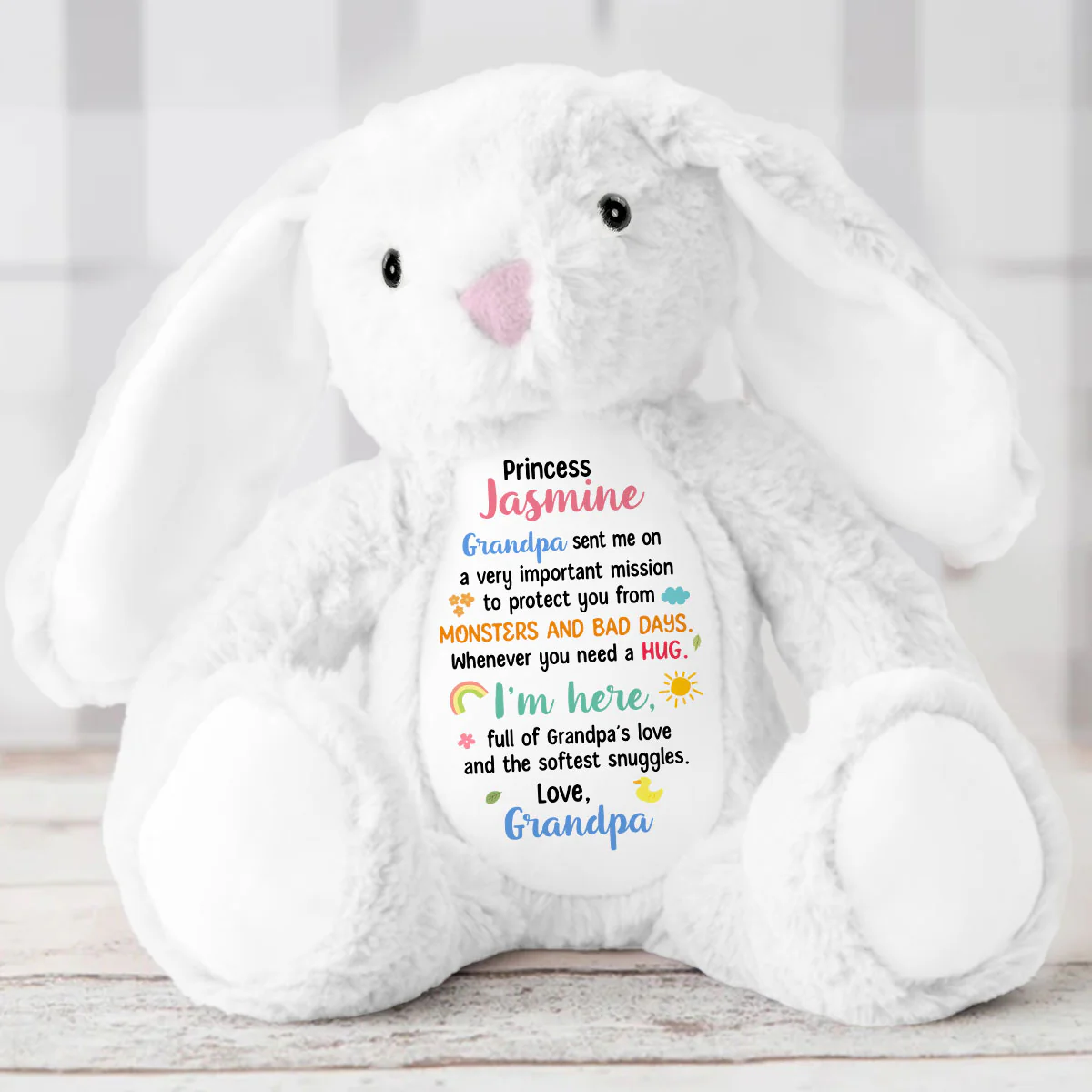 Grandpa's Princess - Personalized Stuffed Bunny - Image 5