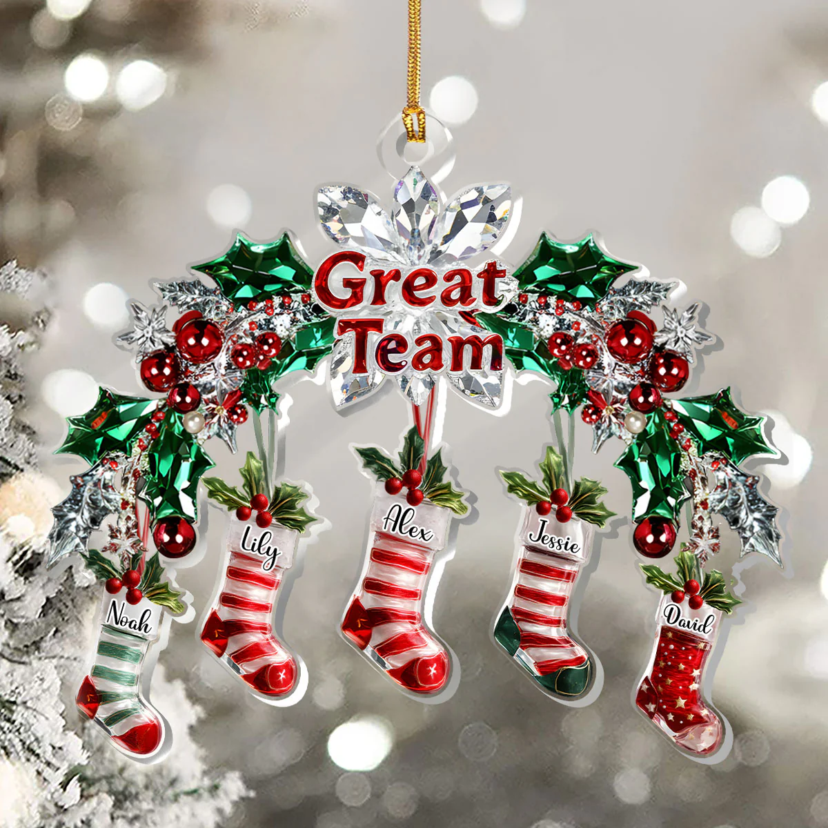Great Team Stockings Gift For Coworkers - Personalized 1-Layer Acrylic Ornament - Image 6