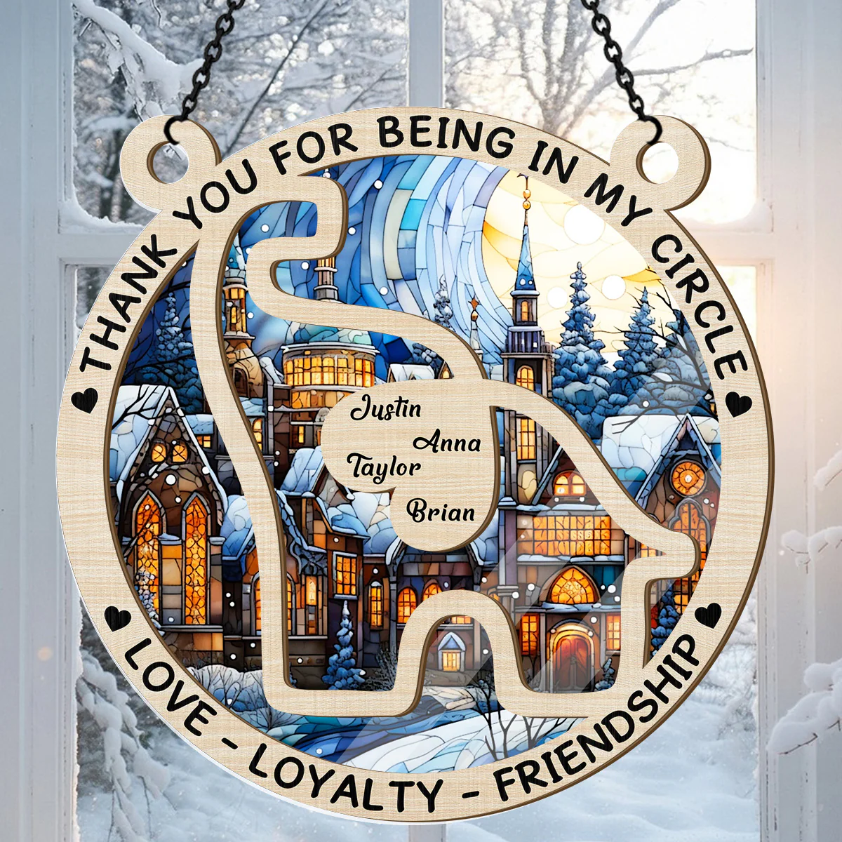 Great To Have You In My Circle - Personalized Window Hanging Suncatcher - Image 3