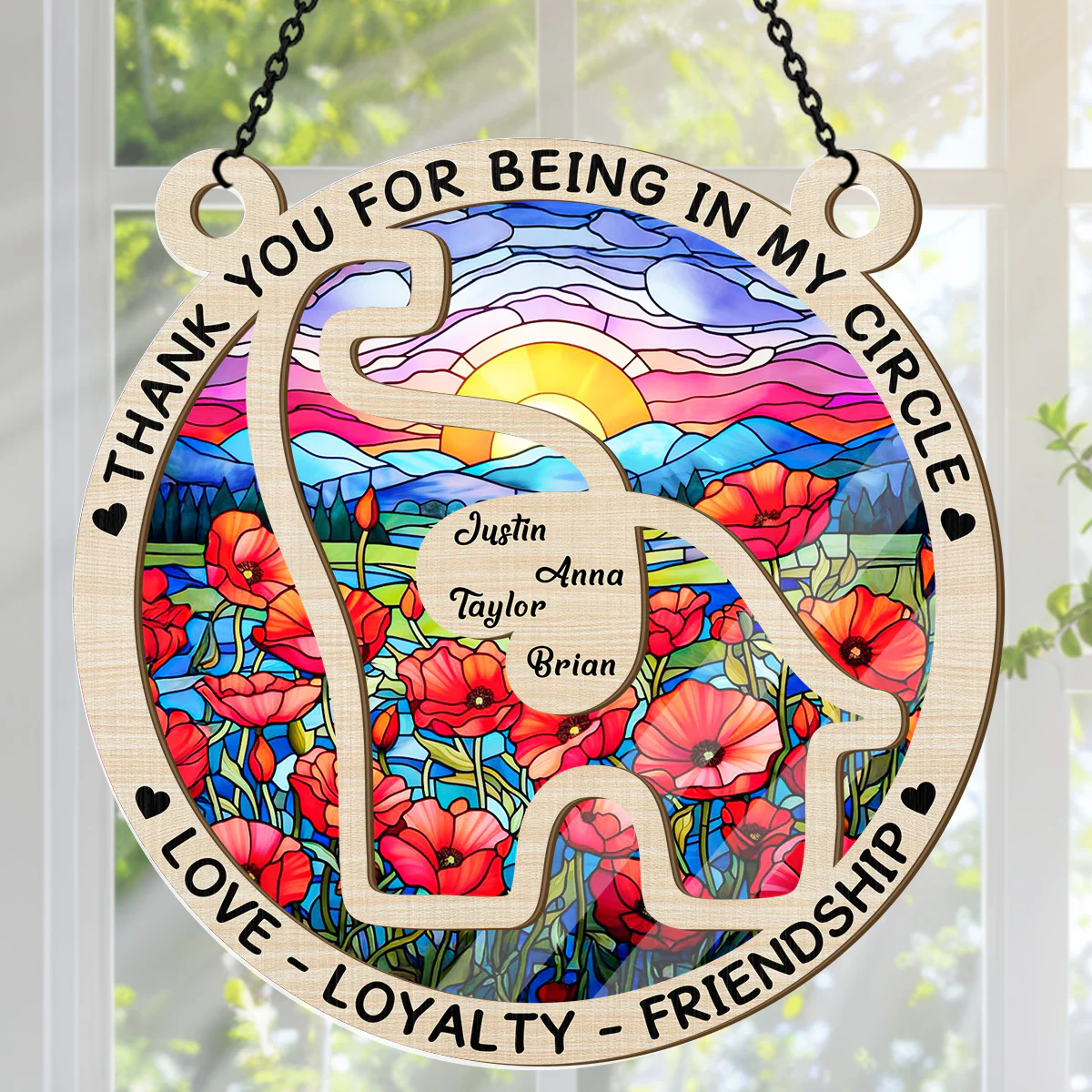 Great To Have You In My Circle - Personalized Window Hanging Suncatcher - Image 4