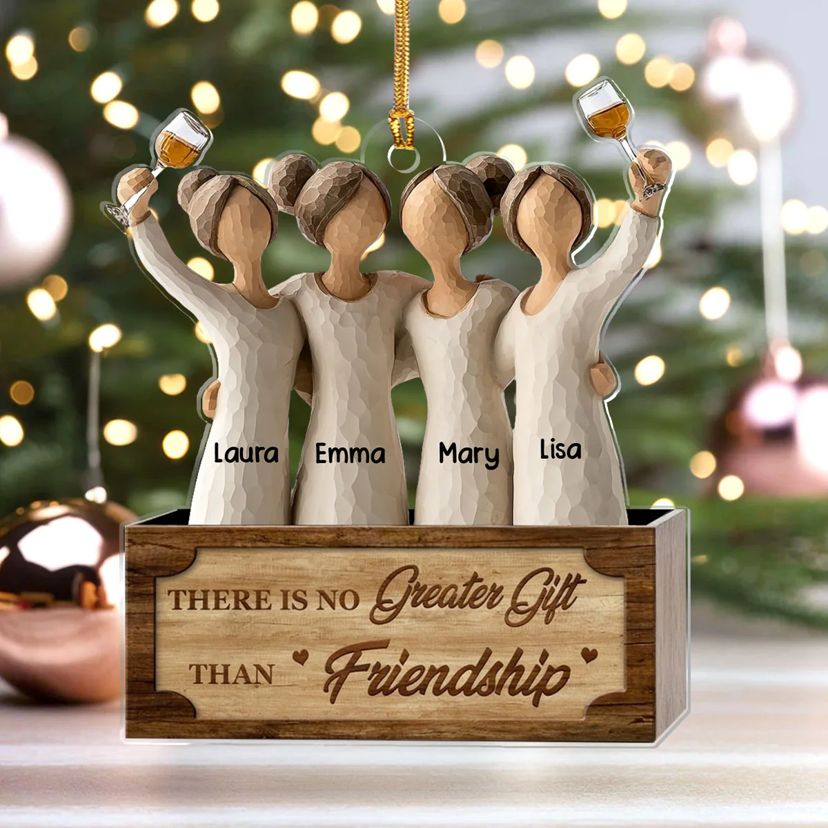 Greater Gift Of Friendship - Personalized 1-Layer Acrylic Ornament - Image 4