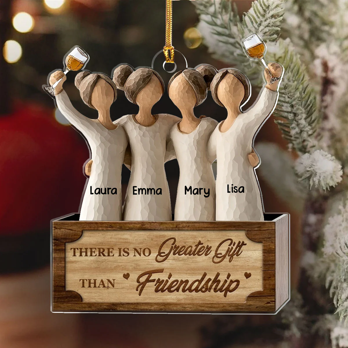 Greater Gift Of Friendship - Personalized 1-Layer Acrylic Ornament - Image 6