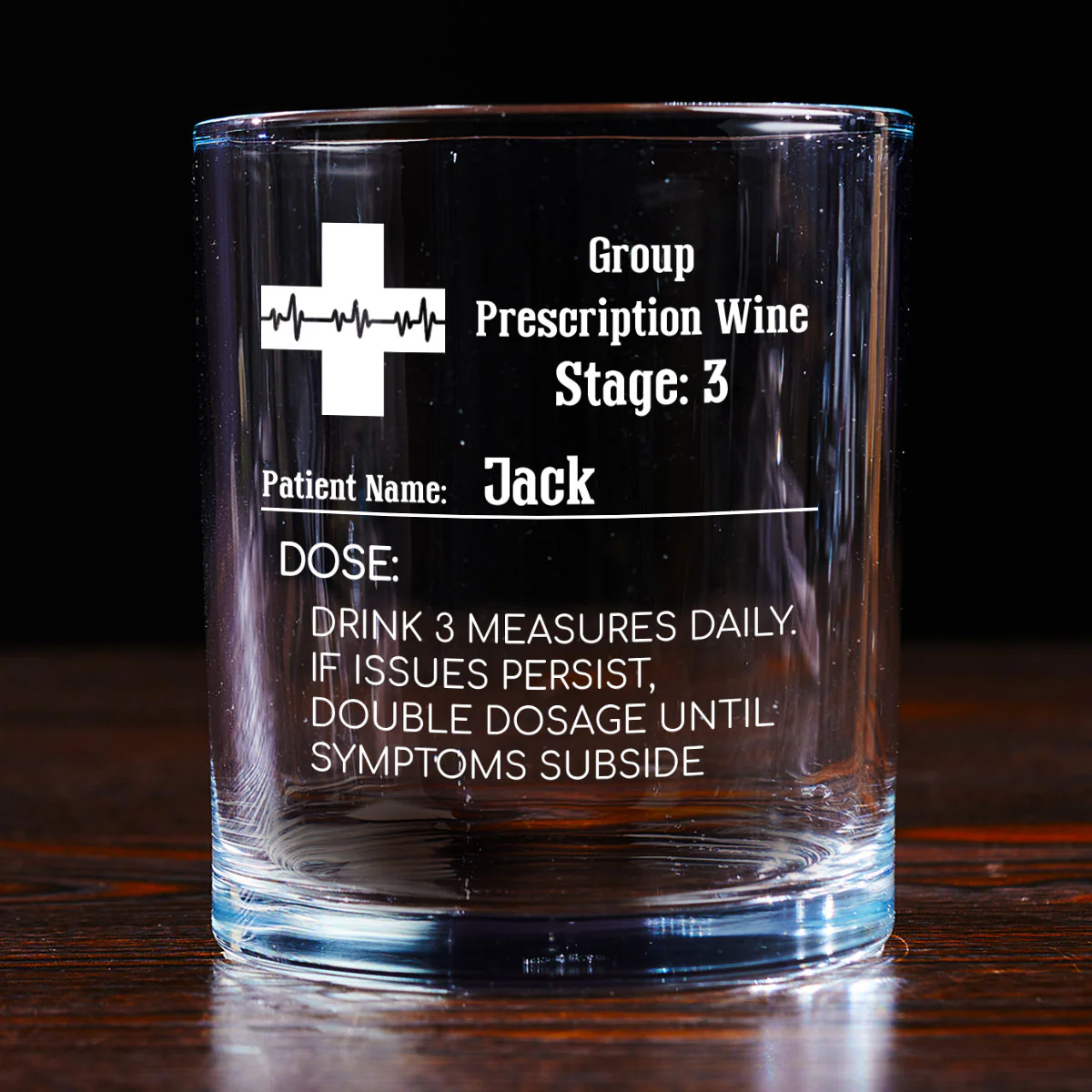 Group Prescription Wine - Personalized Round Whiskey Glass - Image 3