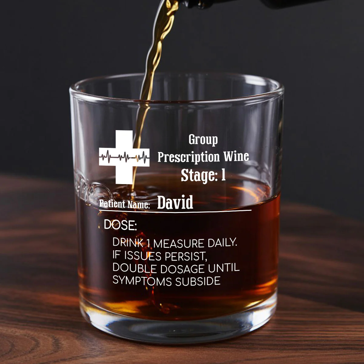 Group Prescription Wine - Personalized Round Whiskey Glass - Image 7