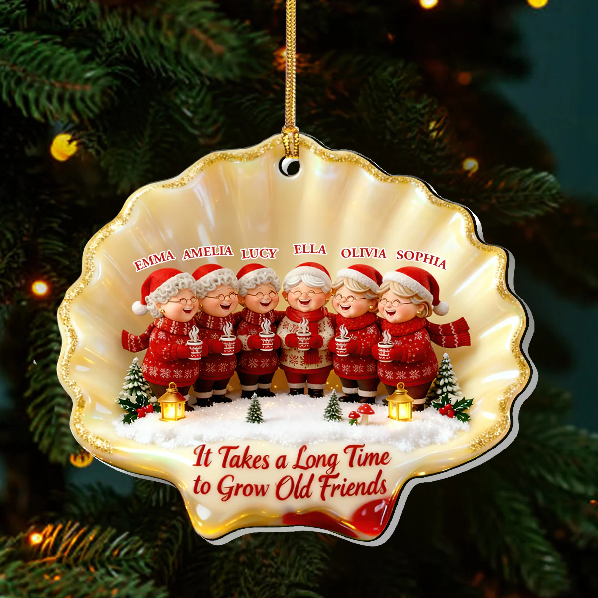 Grow Old Together Christmas - Personalized 1-Layer Acrylic Ornament - Image 3