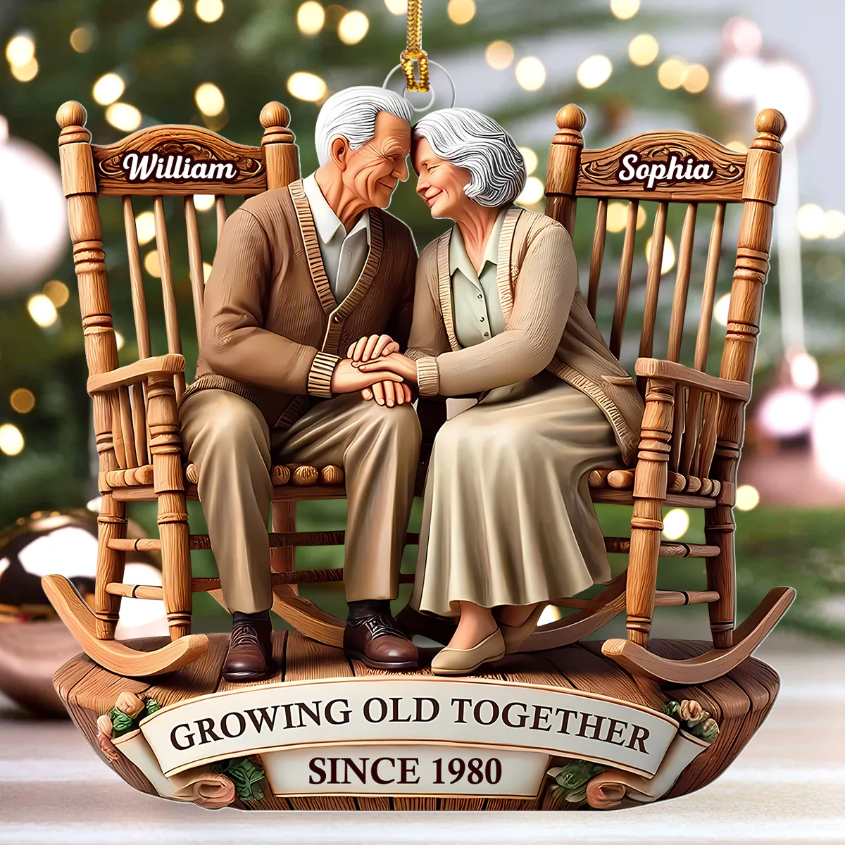 Growing Old Together - Personalized 1-Layer Acrylic Ornament - Image 4