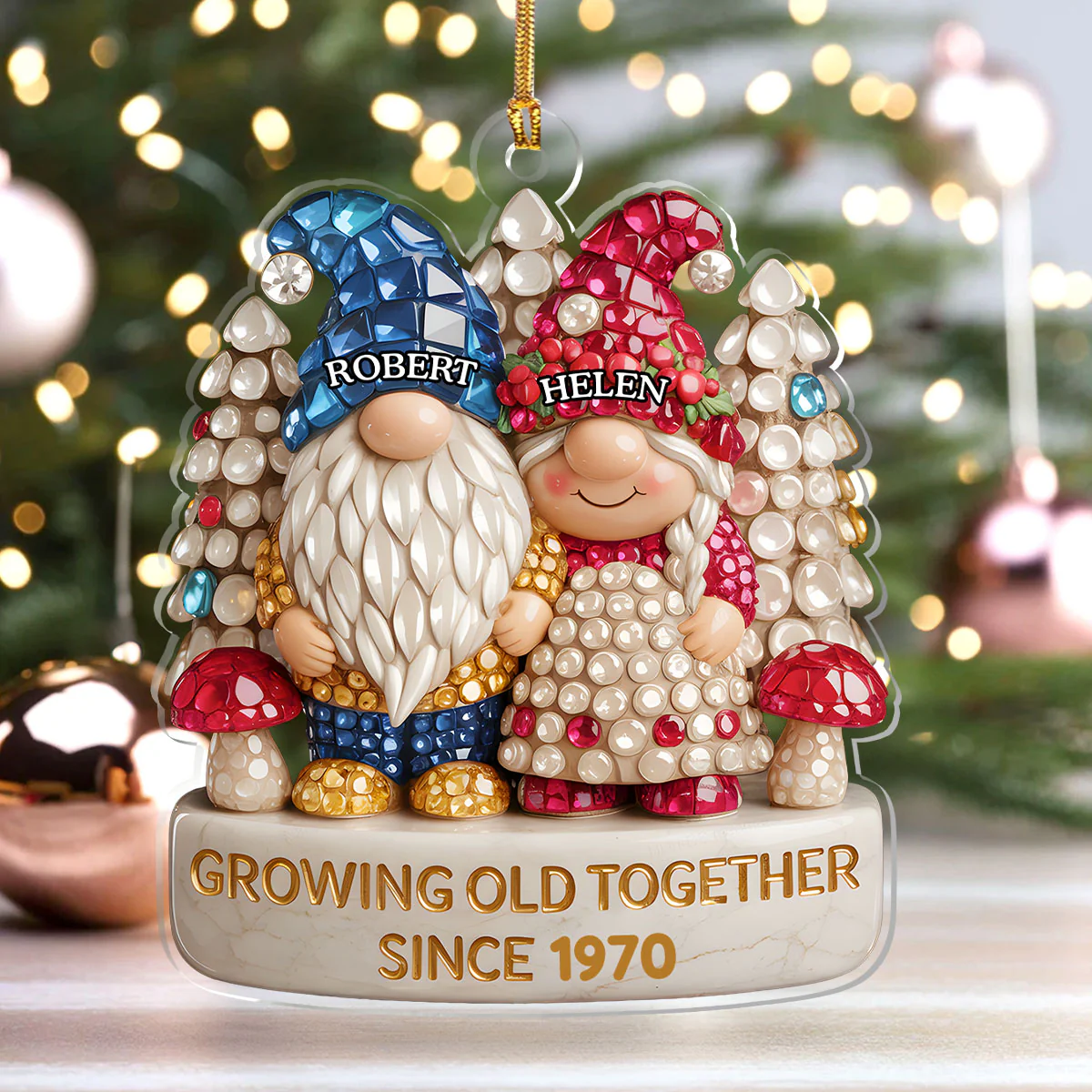 Growing Old Together - Personalized 1-Layer Acrylic Ornament - Image 4