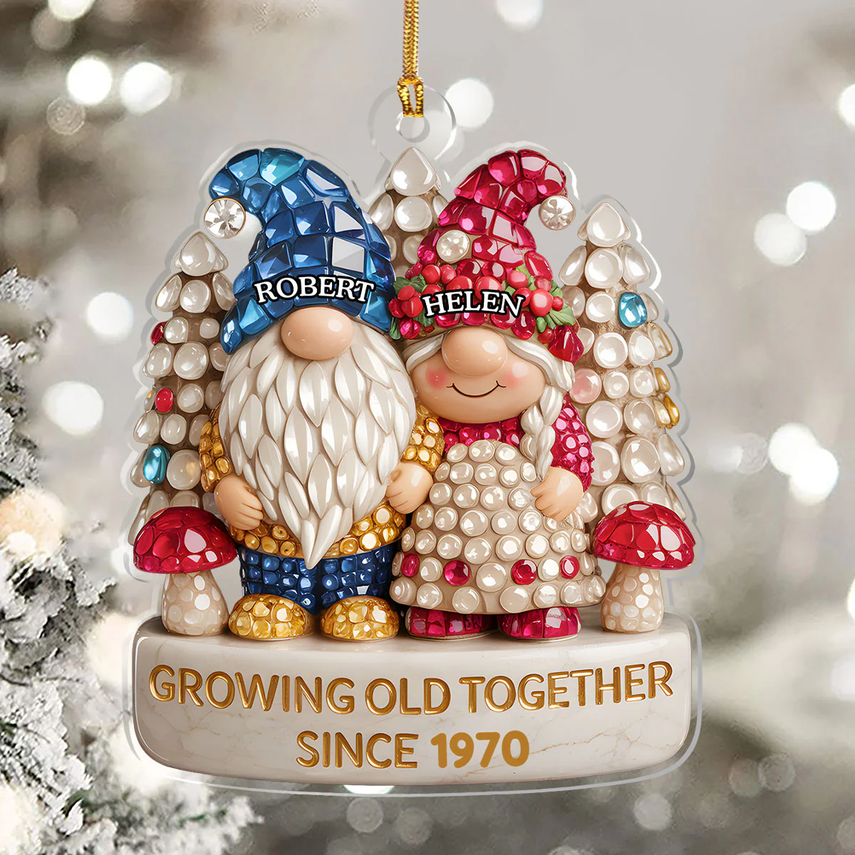 Growing Old Together - Personalized 1-Layer Acrylic Ornament - Image 5