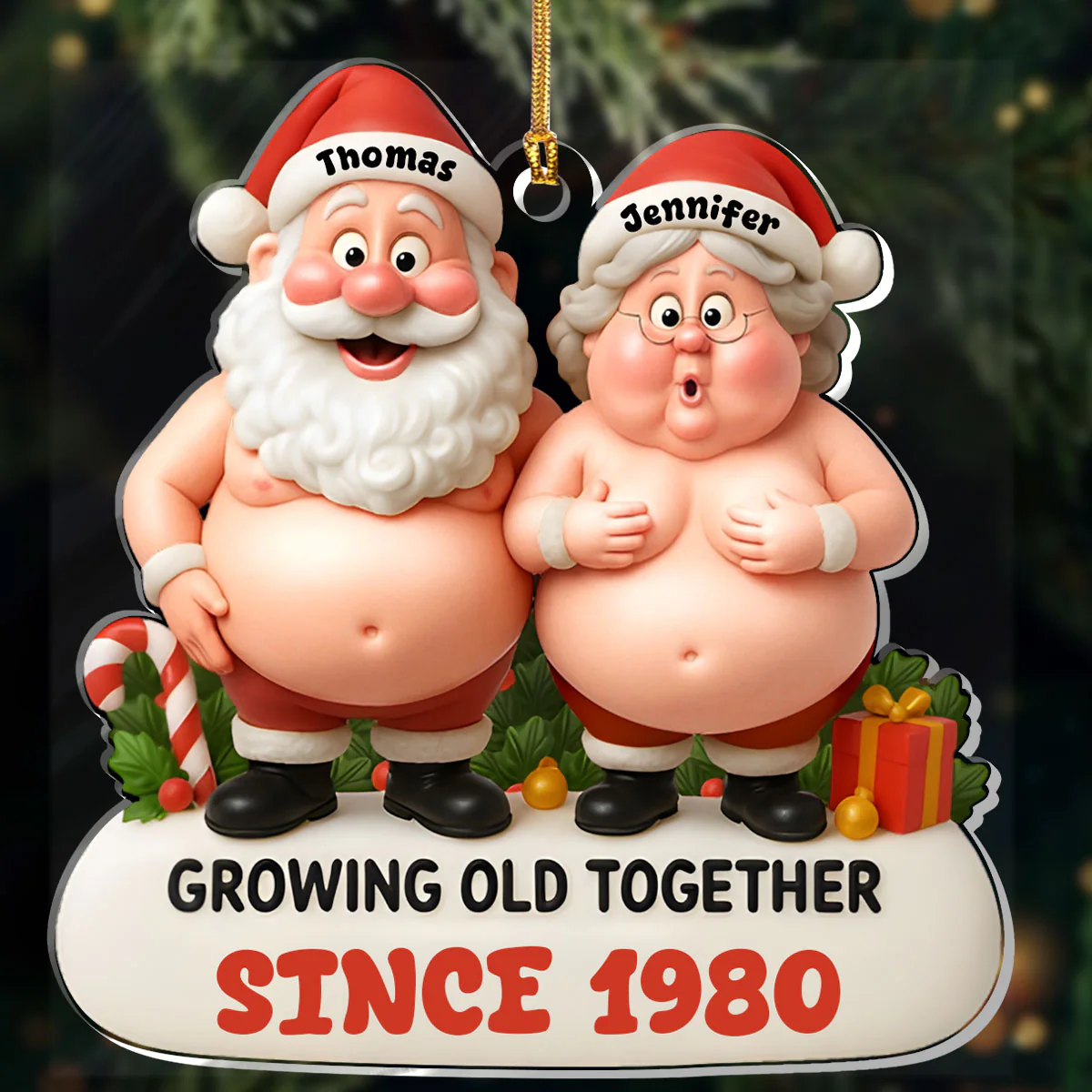 Growing Old Together - Personalized 1-Layer Acrylic Ornament