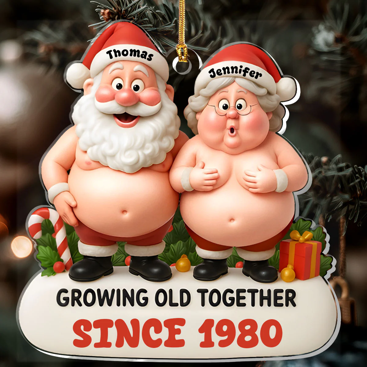 Growing Old Together - Personalized 1-Layer Acrylic Ornament - Image 6