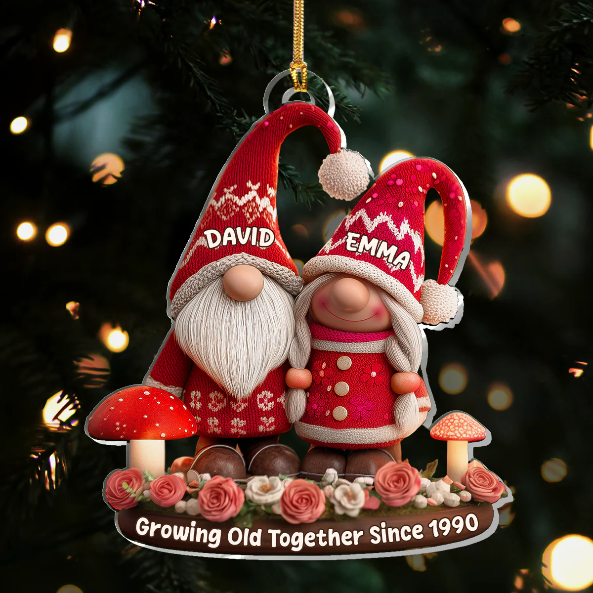 Growing Old Together - Personalized 1-Layer Acrylic Ornament
