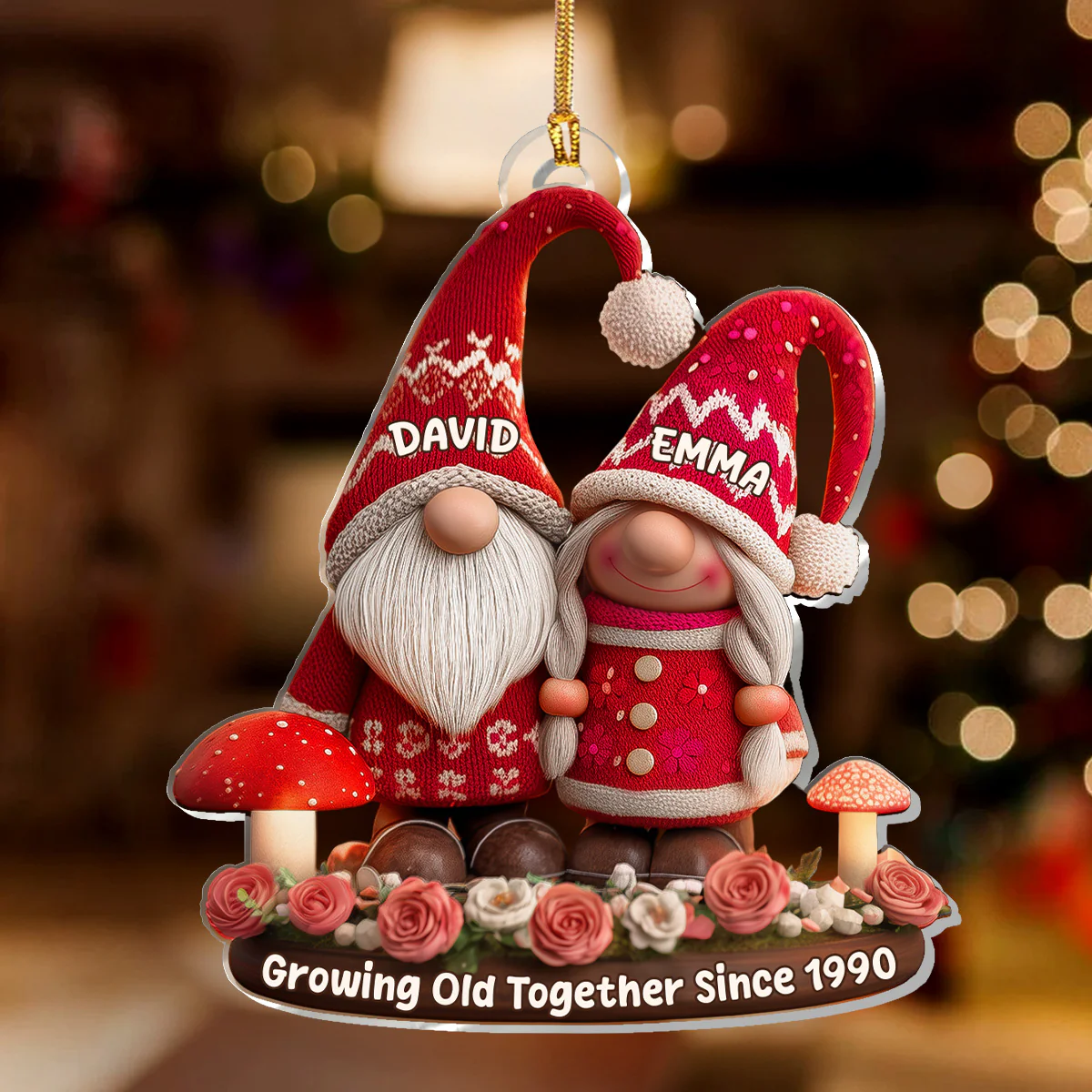 Growing Old Together - Personalized 1-Layer Acrylic Ornament - Image 2