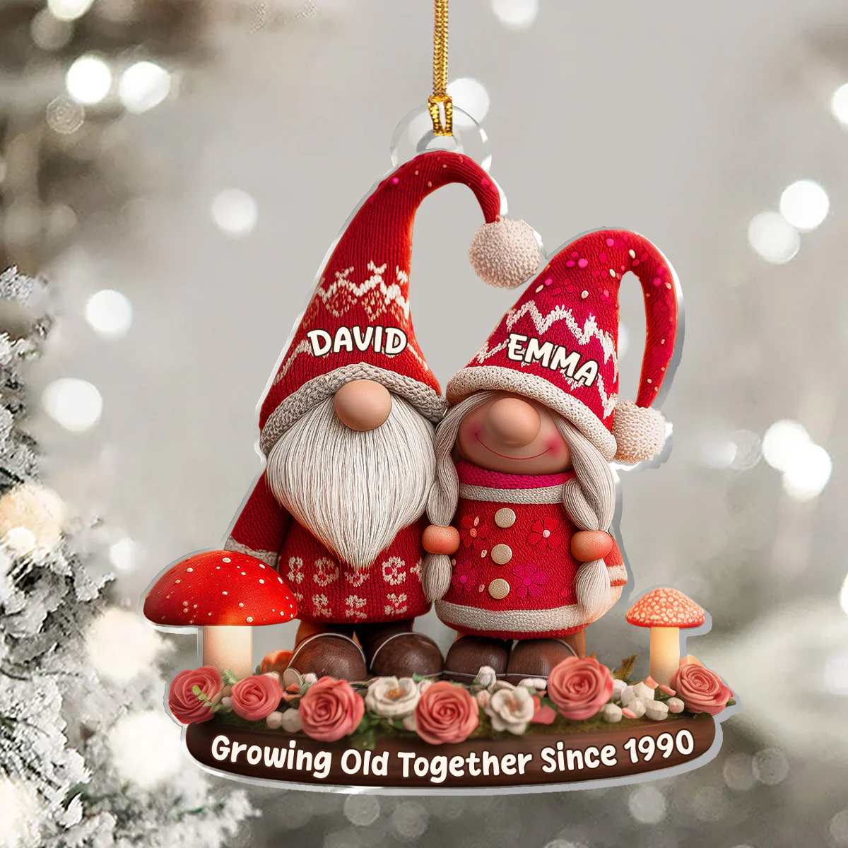 Growing Old Together - Personalized 1-Layer Acrylic Ornament - Image 5