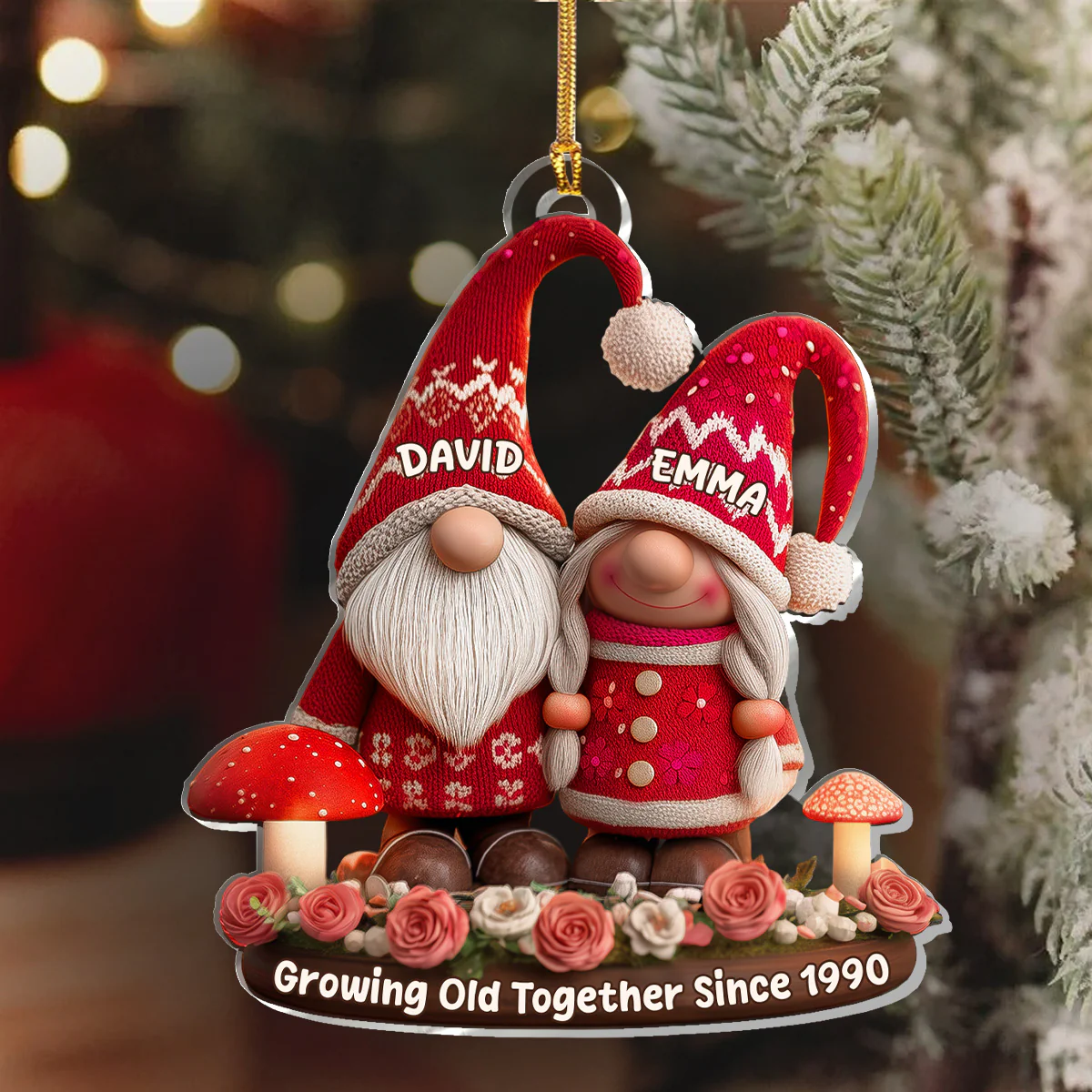 Growing Old Together - Personalized 1-Layer Acrylic Ornament - Image 6