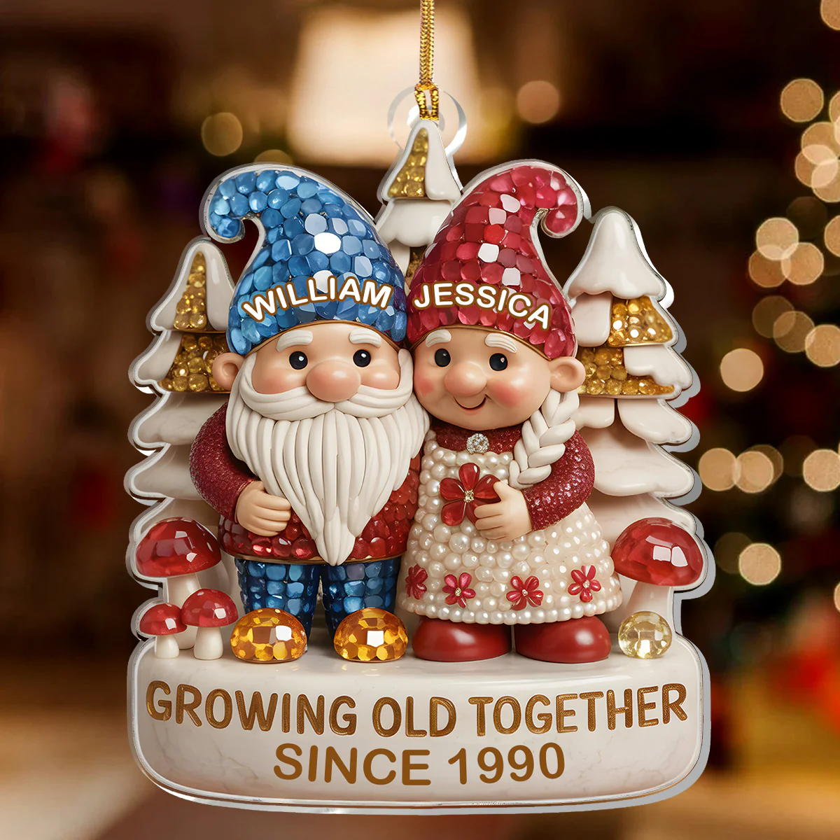 Growing Old Together - Personalized 1-Layer Acrylic Ornament - Image 2