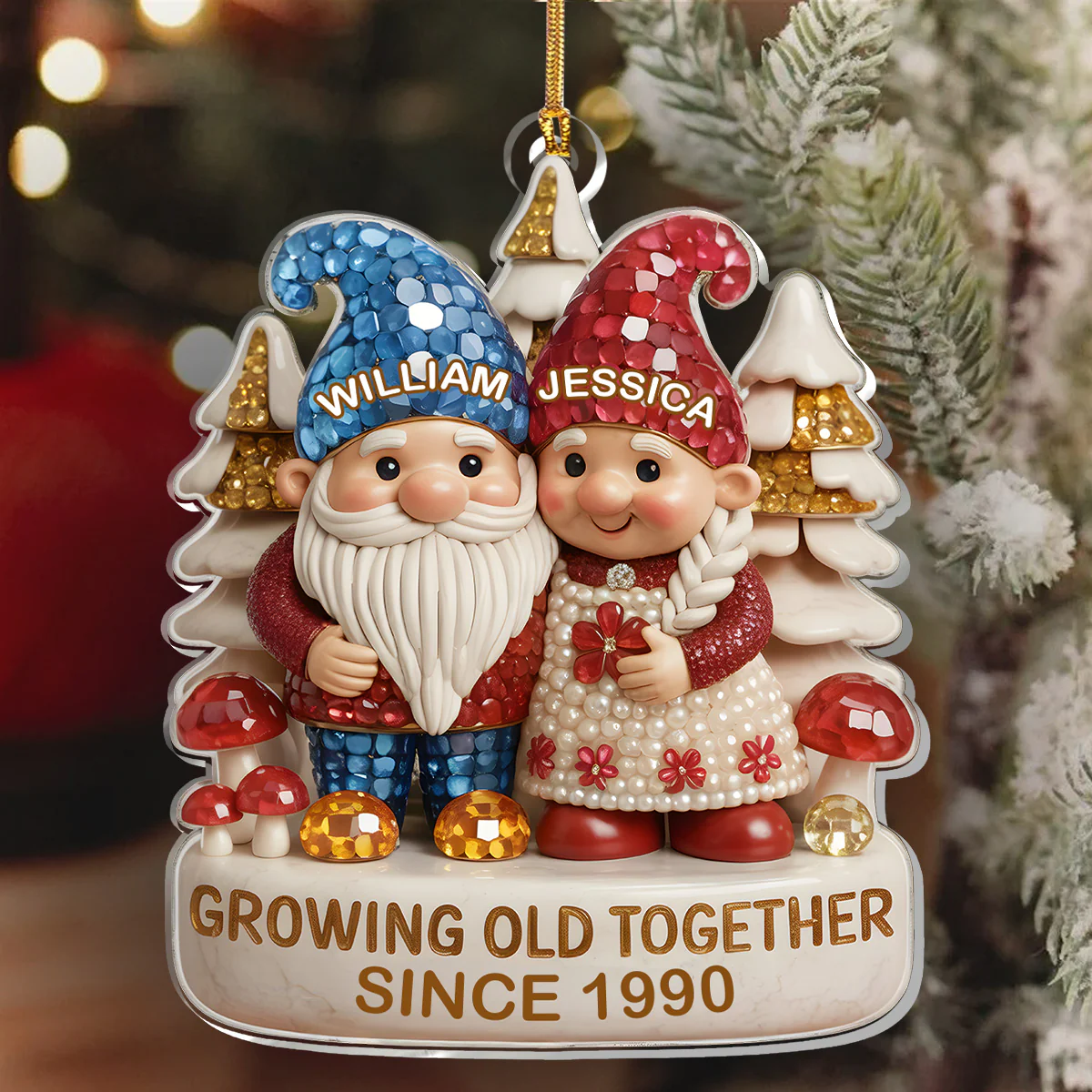 Growing Old Together - Personalized 1-Layer Acrylic Ornament - Image 6