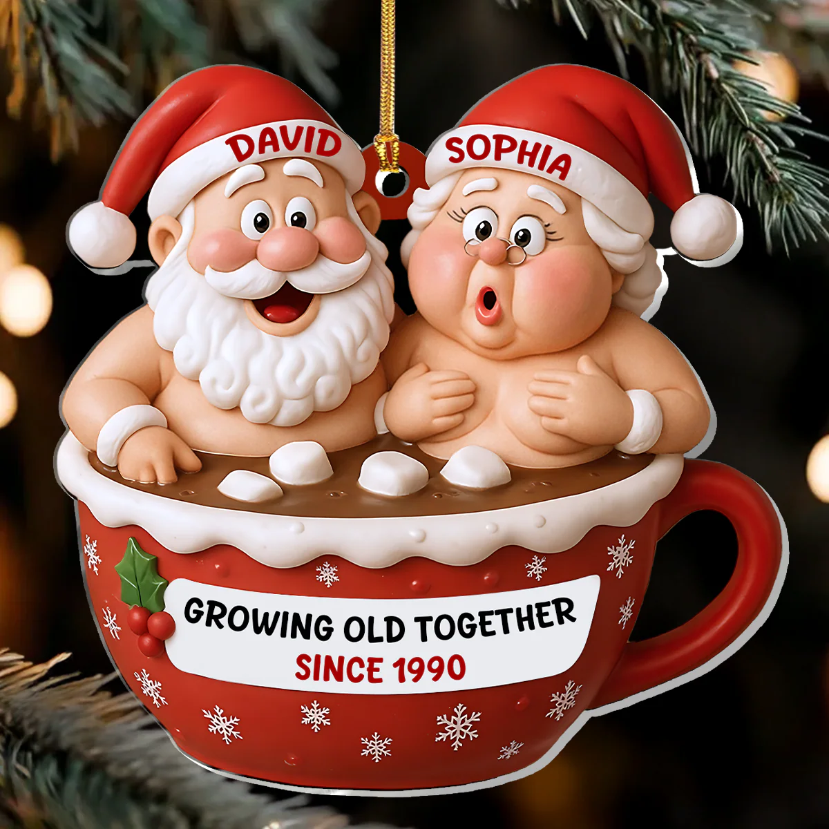 Growing Old Together - Personalized 1-Layer Acrylic Ornament