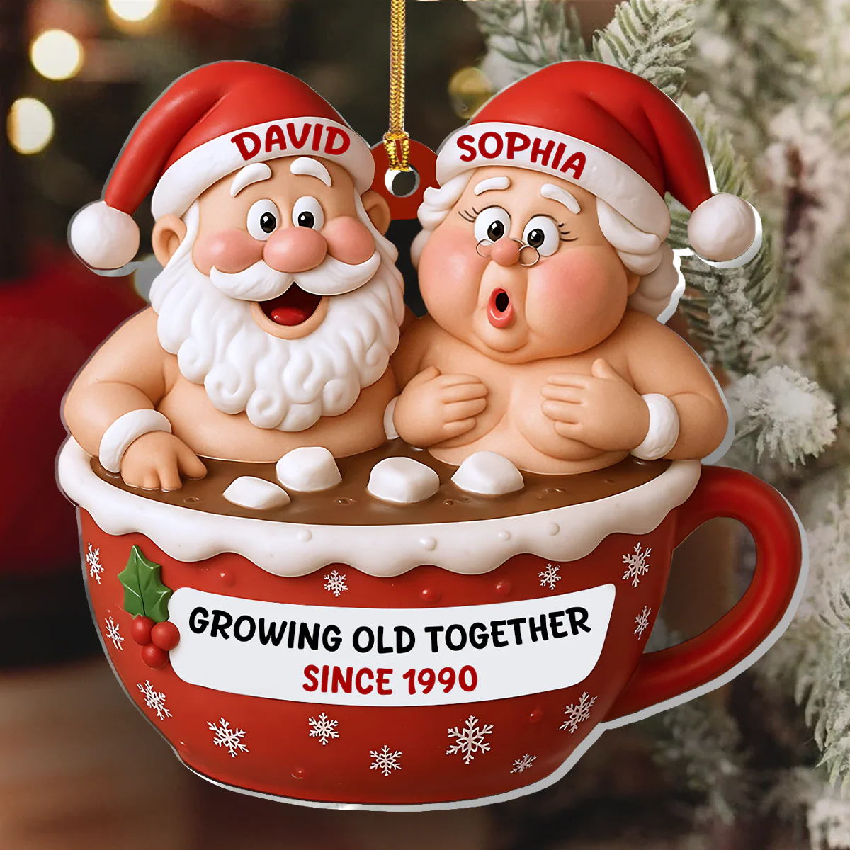 Growing Old Together - Personalized 1-Layer Acrylic Ornament - Image 6