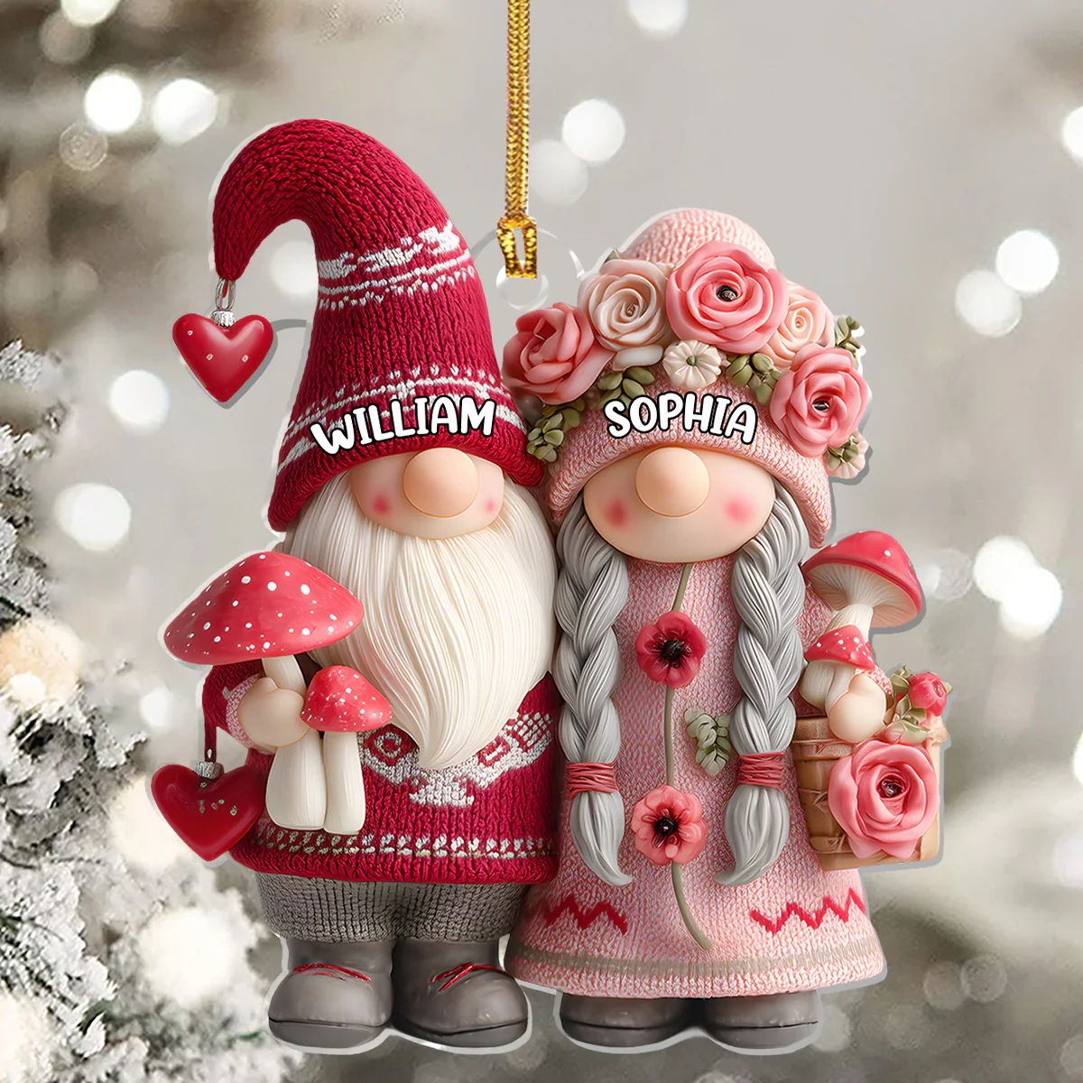 Growing Old Together - Personalized 1-Layer Acrylic Ornament - Image 5