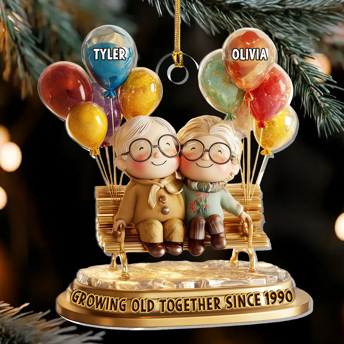 Growing Old Together - Personalized 1-Layer Acrylic Ornament