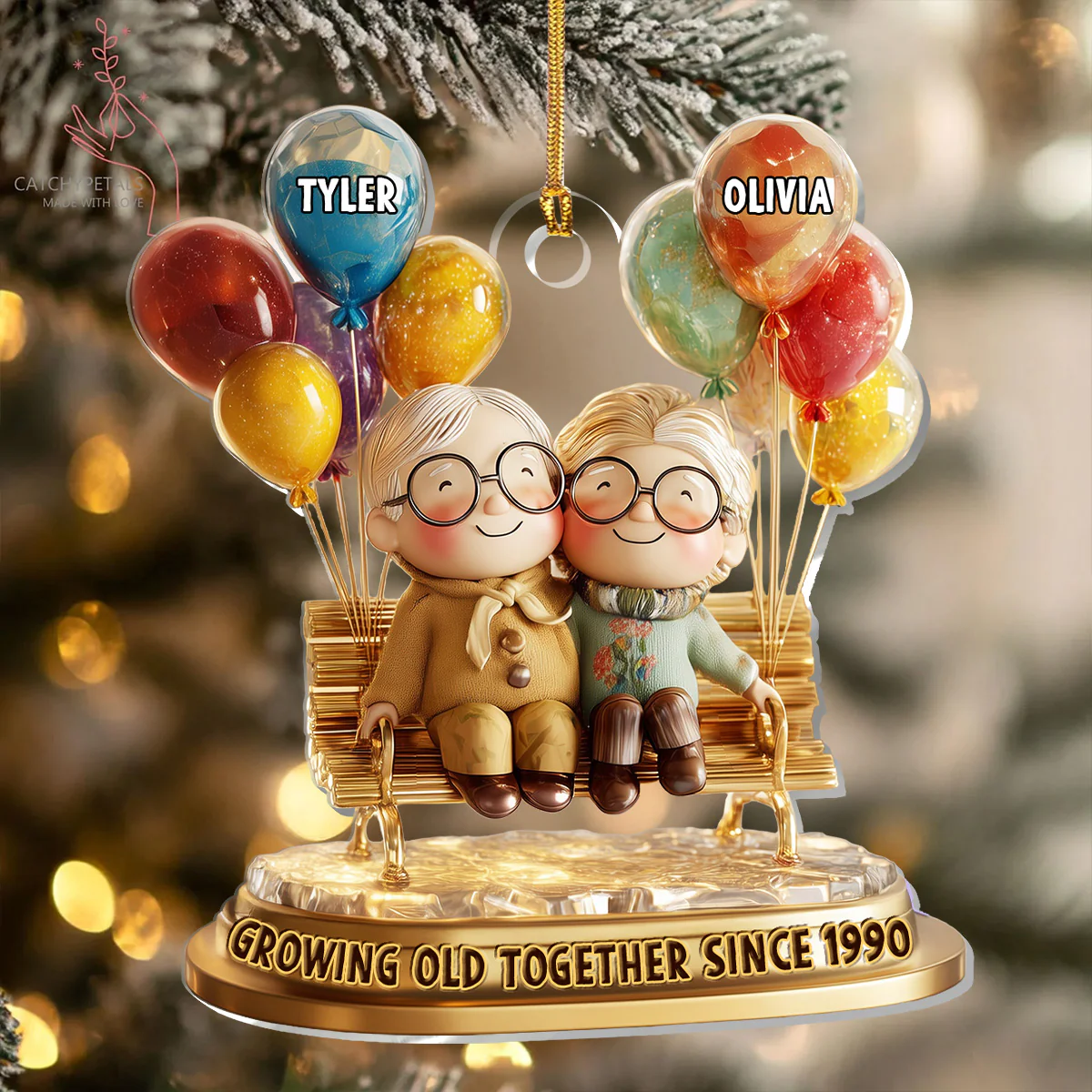 Growing Old Together - Personalized 1-Layer Acrylic Ornament - Image 2