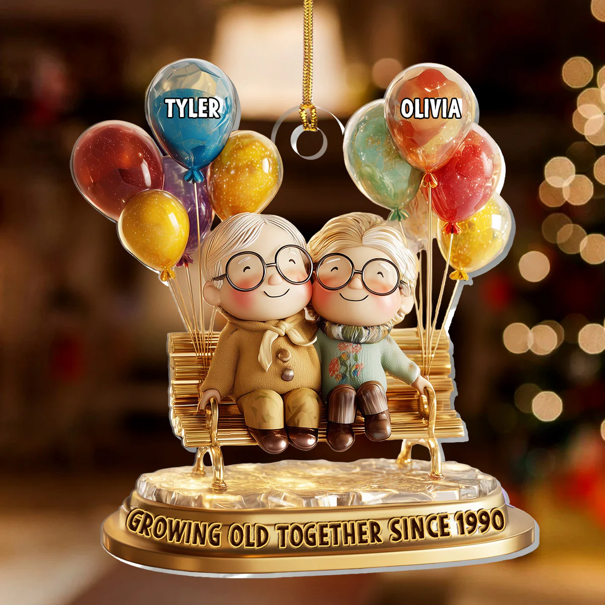 Growing Old Together - Personalized 1-Layer Acrylic Ornament - Image 4
