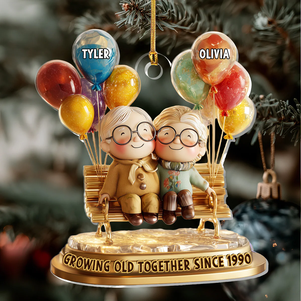 Growing Old Together - Personalized 1-Layer Acrylic Ornament - Image 5