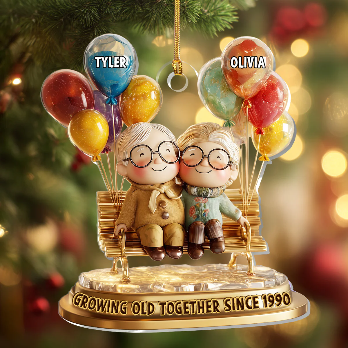Growing Old Together - Personalized 1-Layer Acrylic Ornament - Image 6