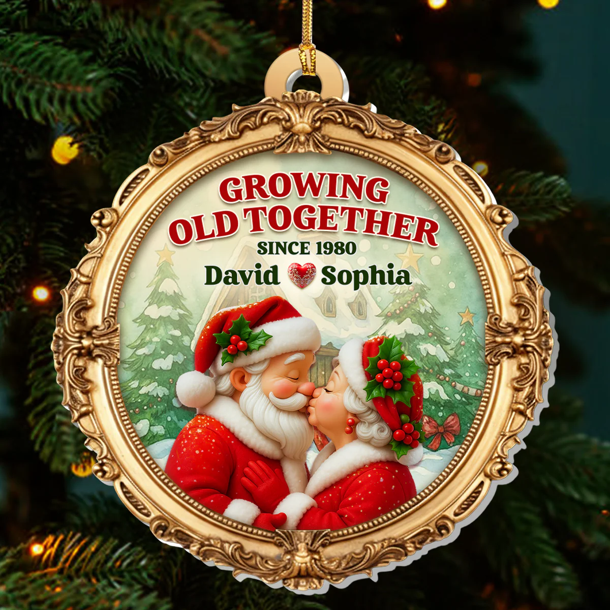 Growing Old Together - Personalized 1-Layer Acrylic Ornament - Image 3