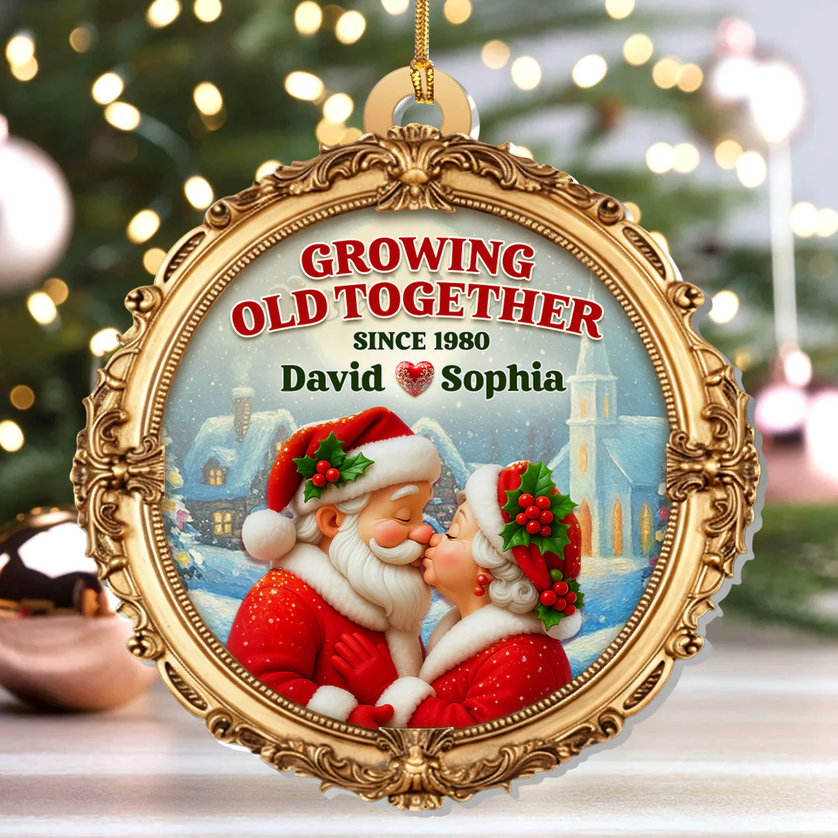 Growing Old Together - Personalized 1-Layer Acrylic Ornament - Image 4