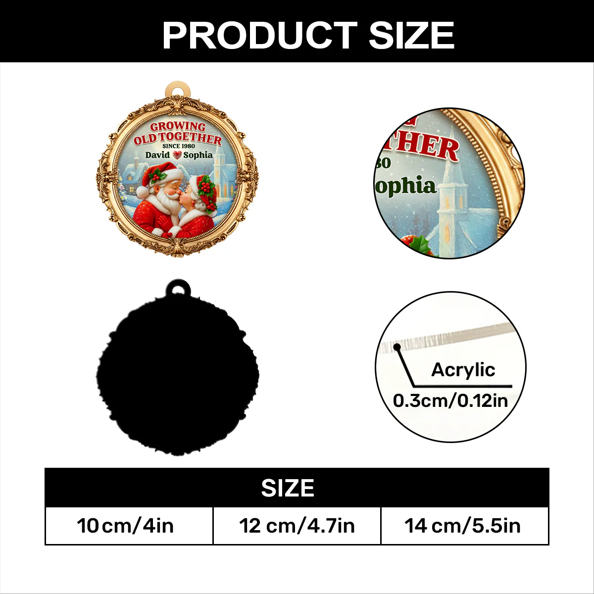 Growing Old Together - Personalized 1-Layer Acrylic Ornament - Image 7