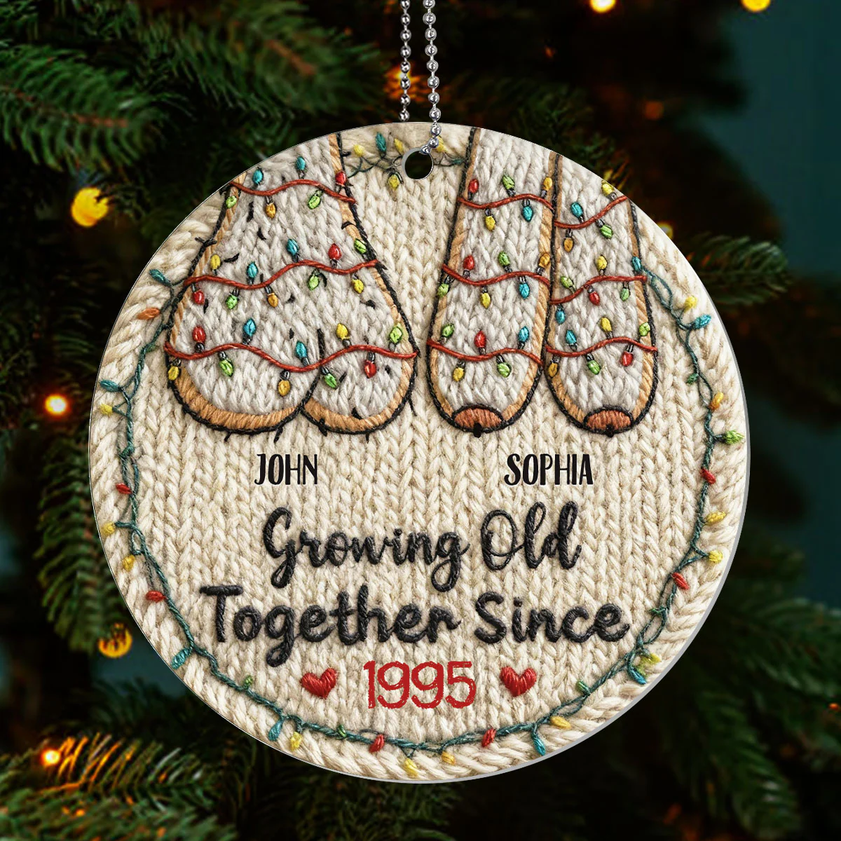 Growing Old Together - Personalized 1-Layer Acrylic Ornament - Image 3